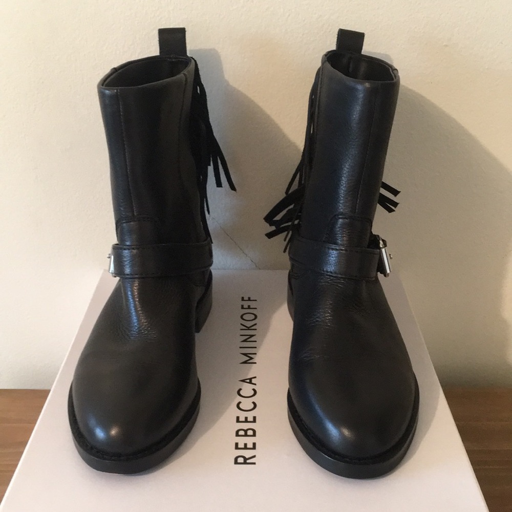 Rebecca Minkoff NWT Sanura Leather Fringe Boot - Picture 8 of 12